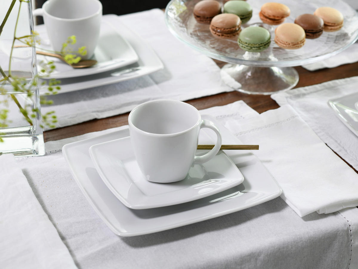KÁVOVÁ SOUPRAVA, porcelán - bílá, Basics, keramika - Creatable