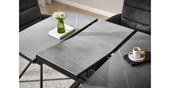 ESSTISCH in Keramik, Holzwerkstoff 90-130/90/76 cm  - Schwarz/Grau, Design, Keramik/Holzwerkstoff (90-130/90/76cm) - Novel