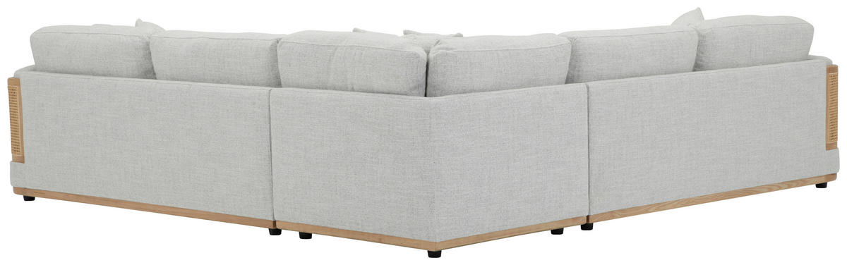 ECKSOFA WIENER GEFLECHT Hellgrau Flachgewebe  - Hellgrau/Schwarz, LIFESTYLE, Holz/Kunststoff (294/294cm) - Livetastic