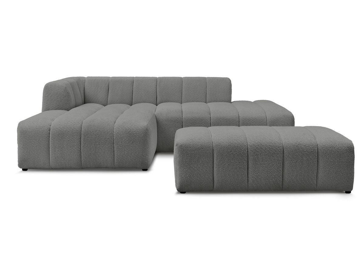 ECKSOFA  ANNECY Dunkelgrau Bouclé  - Dunkelgrau/Schwarz, MODERN, Kunststoff/Textil (170/262cm)