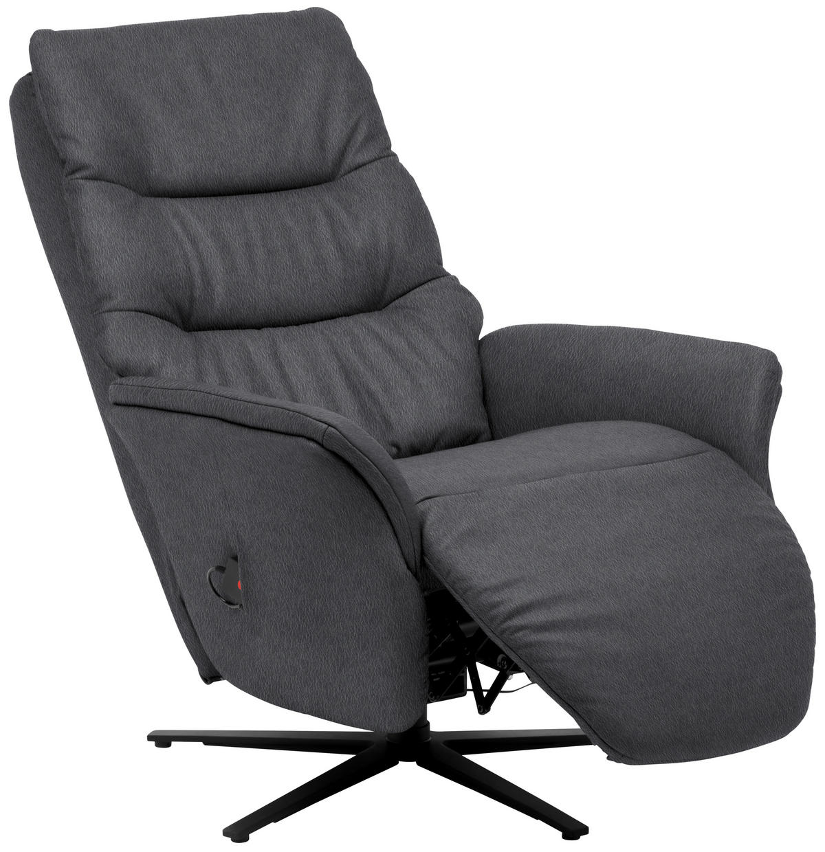 MASSAGESESSEL Echtleder Dunkelgrau    - Dunkelgrau/Anthrazit, KONVENTIONELL, Leder/Metall (74/114/97cm) - Himolla