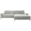 ECKSOFA in Cord Hellgrau  - Hellgrau/Schwarz, Design, Textil/Metall (296/207cm) - Dieter Knoll