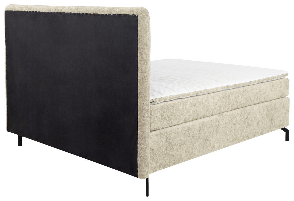 BOXSPRINGBETT 160/200 cm  in Champagner  - Champagner/Schwarz, Design, Textil/Metall (160/200cm) - Esposa