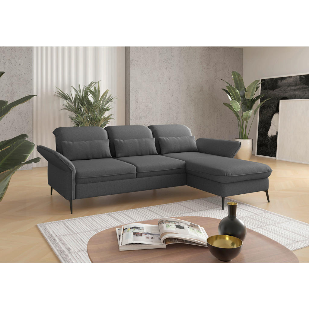 Sit & More ROHOVÁ SEDAČKA, textil, tmavosivá