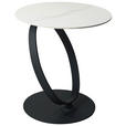 BEISTELLTISCH 50/50/54 cm Schwarz, Weiß rund  - Schwarz/Weiß, Design, Glas/Keramik (50/50/54cm) - Dieter Knoll