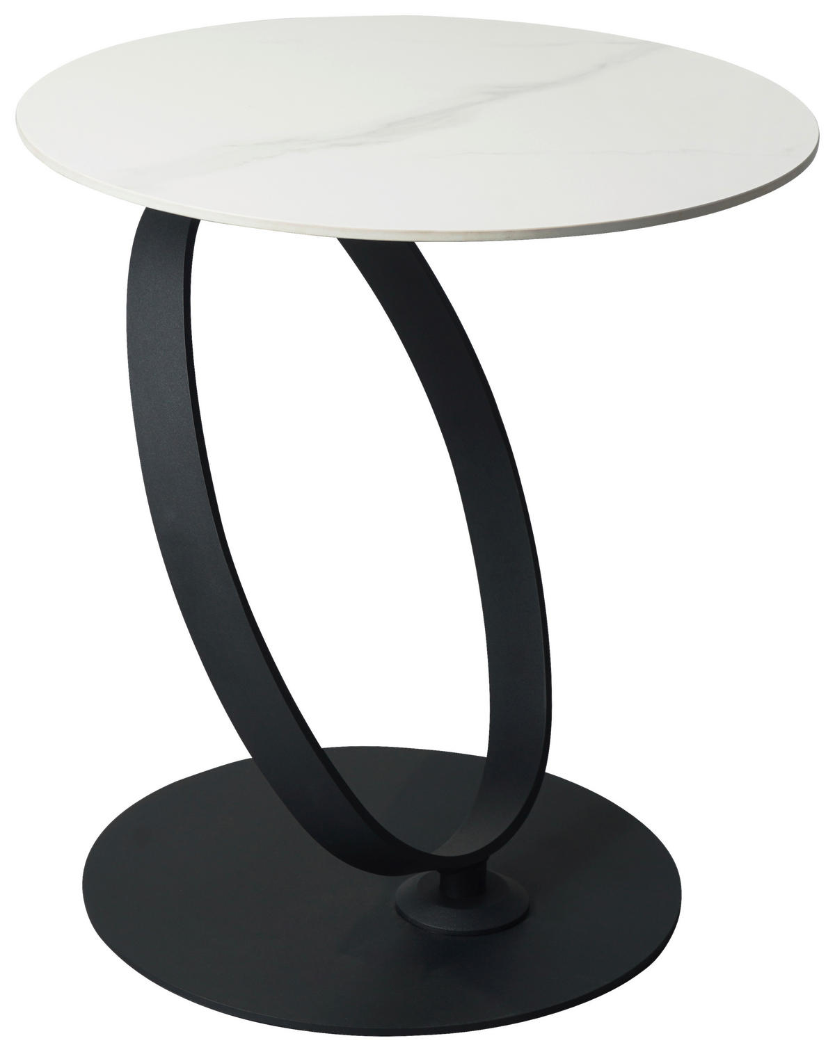 BEISTELLTISCH Schwarz, Weiß rund  - Schwarz/Weiß, Design, Glas/Keramik (50/54/50cm) - Dieter Knoll