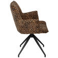 ARMLEHNSTUHL  Stoffauswahl, Sitzfläche 360° drehbar, automatische Rückholfunktion Jacquard  - Schwarz/Braun, Design, Textil/Metall (59/89.5/63cm) - Novel