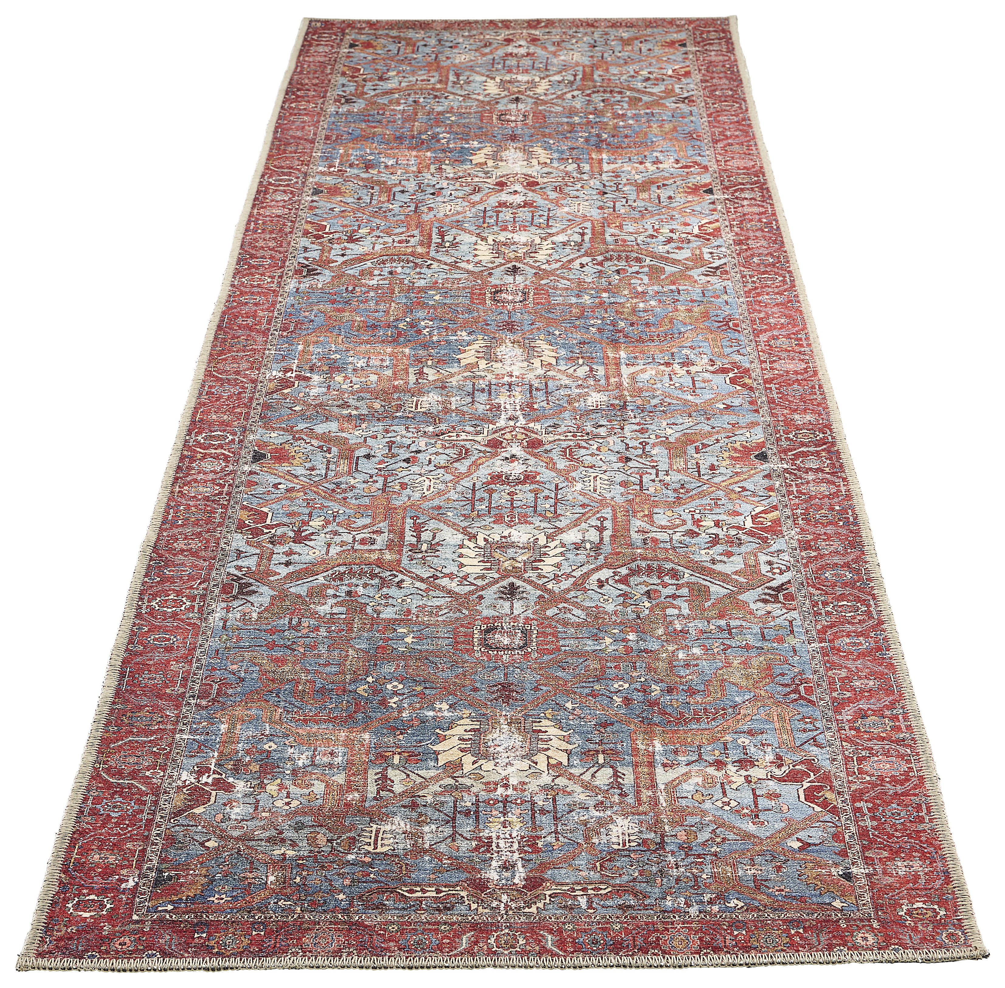 LÖPARE Azeri Antique  - röd/blå, Trend, textil (80/300cm) - Novel