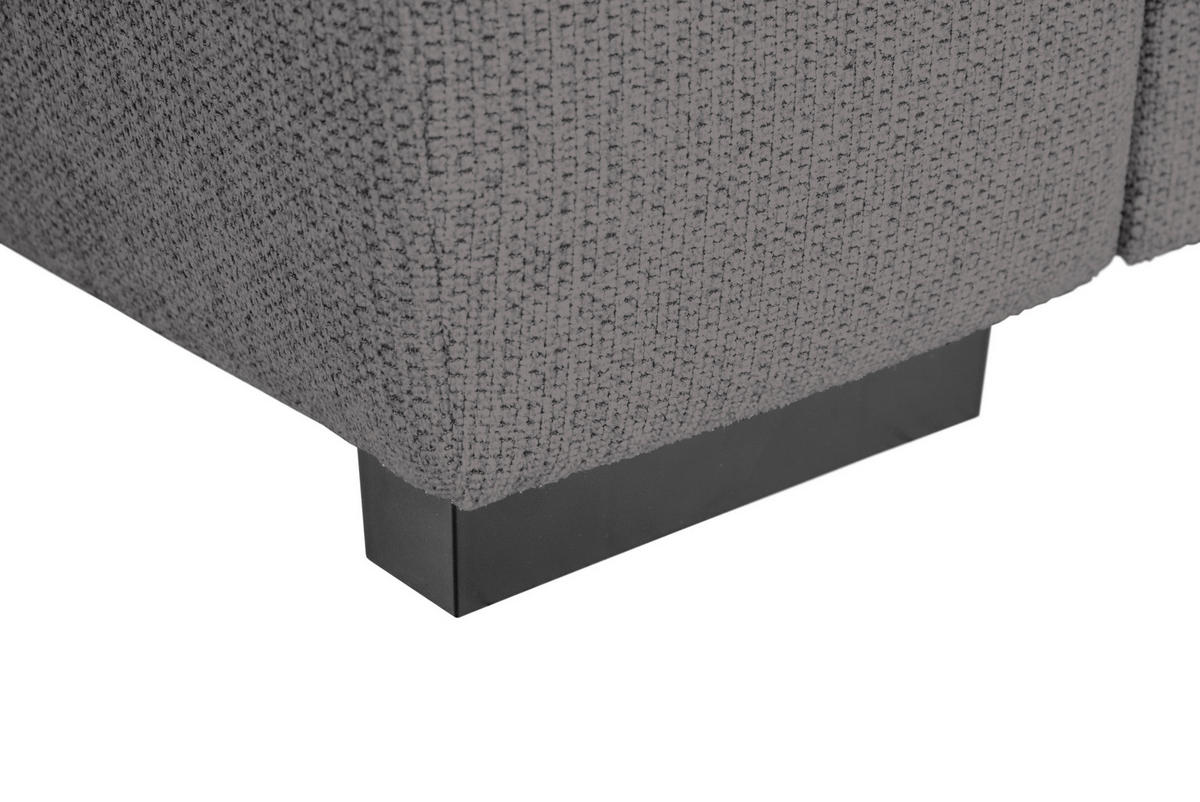 ECKSOFA in Struktur Anthrazit  284/205 cm  - Anthrazit/Schwarz, Design, Kunststoff/Textil (284/205cm) - Xora