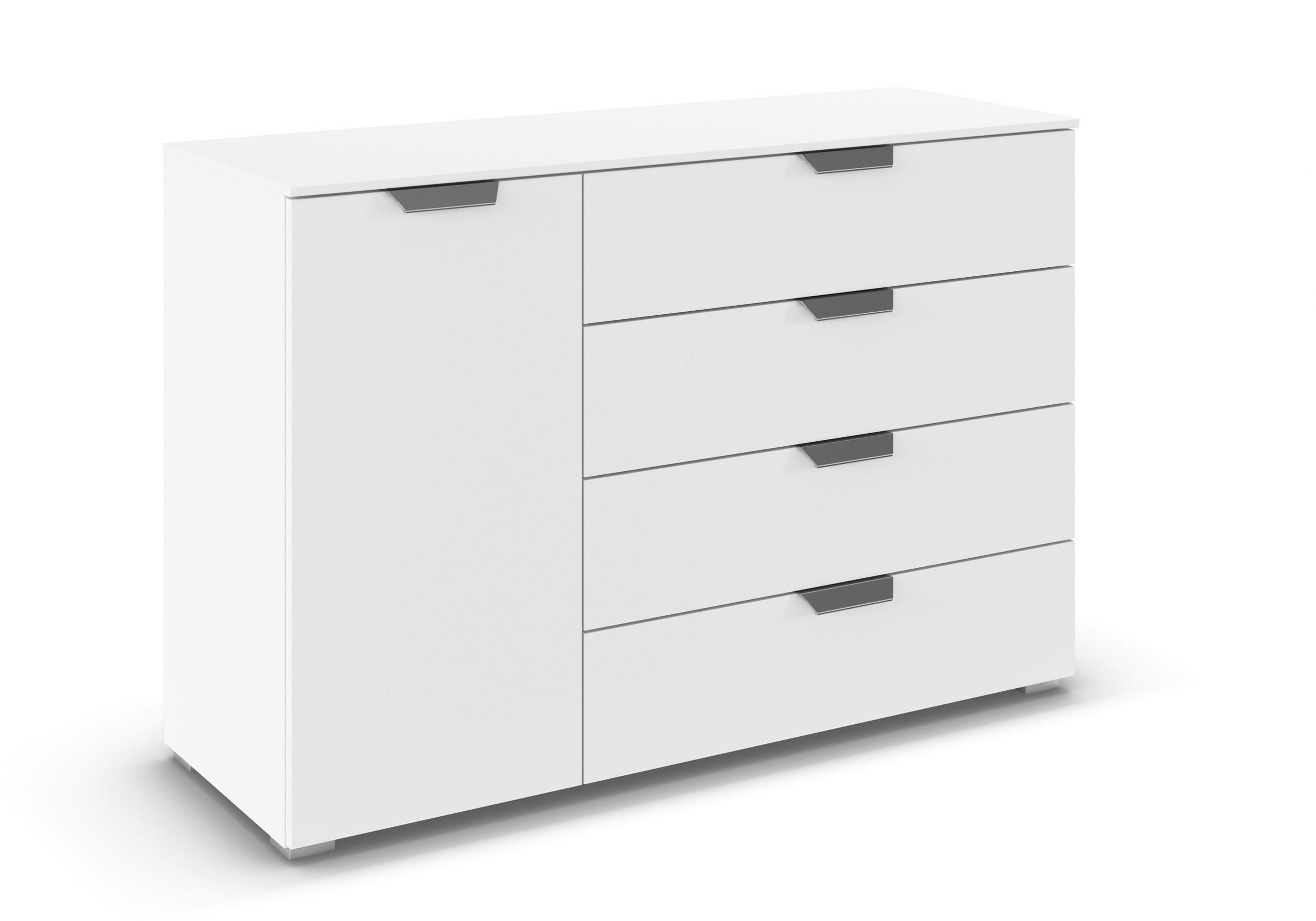 KOMMODE in 120/81/42 cm - Chromfarben/Weiß, Design, Holzwerkstoff/Metall (120/81/42cm) - Carryhome