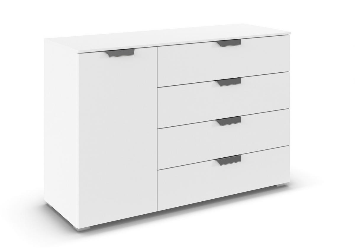 KOMMODE 120/81/42 cm  in Weiss  - Chromfarben/Weiss, Design, Holzwerkstoff/Metall (120/81/42cm) - Carryhome