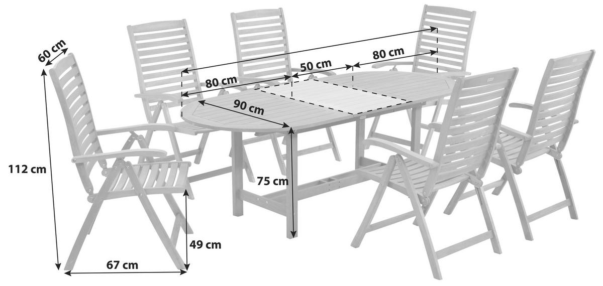 GARTENTISCHGRUPPE EukalyptusholzHartholz  - Akaziefarben, ROMANTIK / LANDHAUS, Holz - Gardenson
