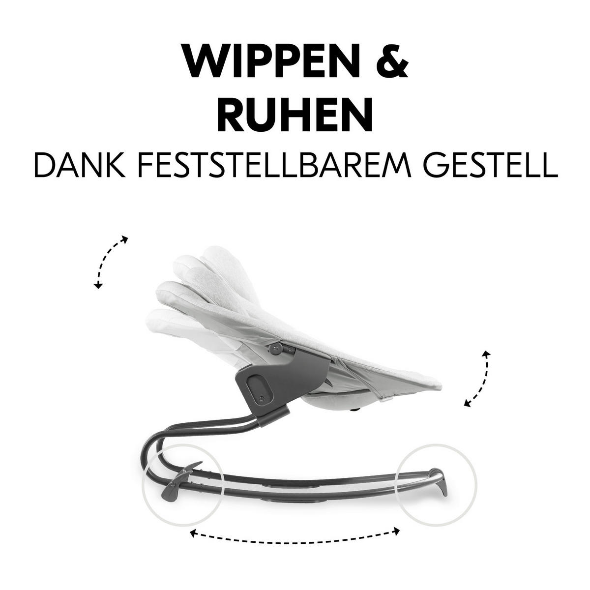 HOCHSTUHLLIEGE Alpha Bouncer Premium  - Hellgrau, Basics, Textil/Metall (66/51/49cm) - Hauck