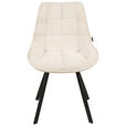 STUHL Webstoff Creme, Schwarz  - Creme/Schwarz, Design, Textil/Metall (53/87/61cm) - Carryhome