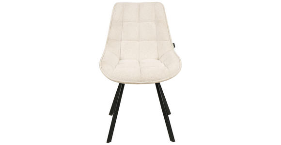 STUHL Webstoff Creme, Schwarz - Creme/Schwarz, Design, Textil/Metall (53/87/61cm) - Carryhome
