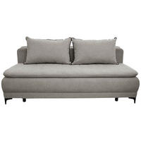 SCHLAFSOFA MOLISS  mit Liegefunktion Flachgewebe Taupe  - Taupe/Schwarz, Basics, Textil/Metall (202/98/78cm) - Livetastic
