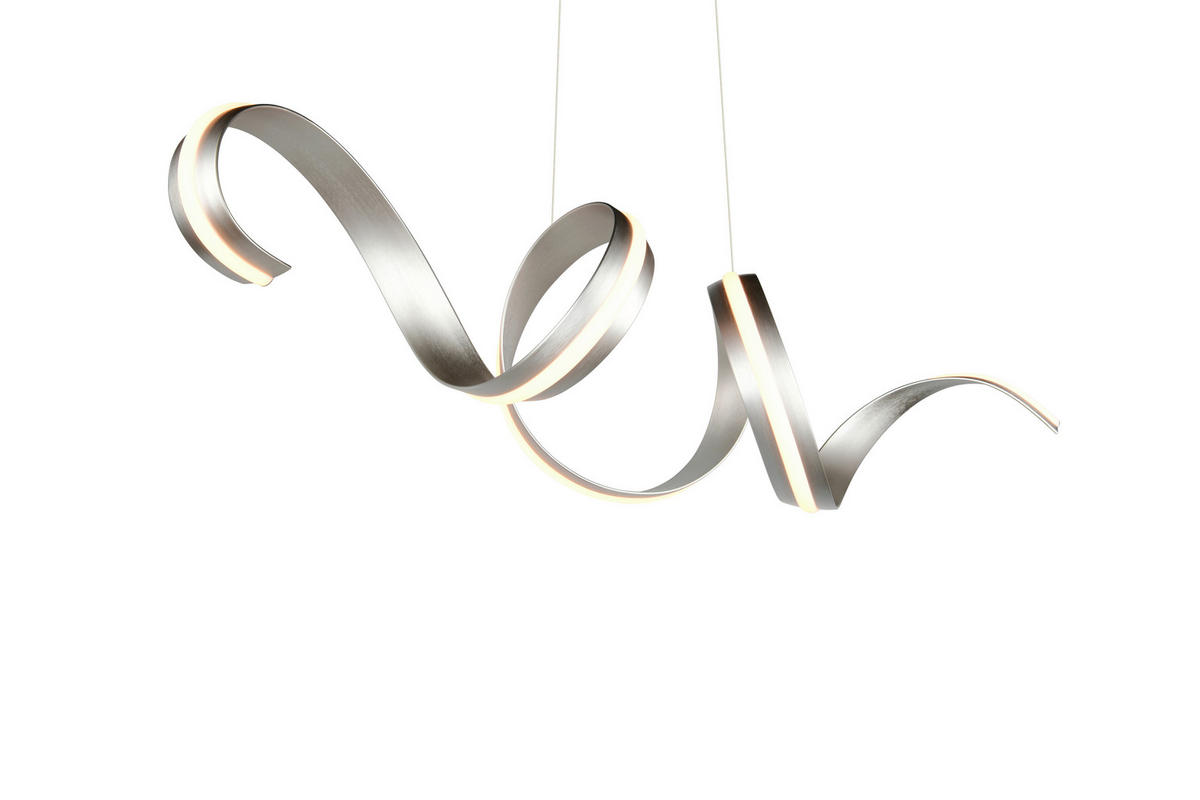 LED-HÄNGELEUCHTE CISENNA 160/300/46 cm   - Weiß/Nickelfarben, Design, Kunststoff/Metall (160/300/46cm) - Cinque