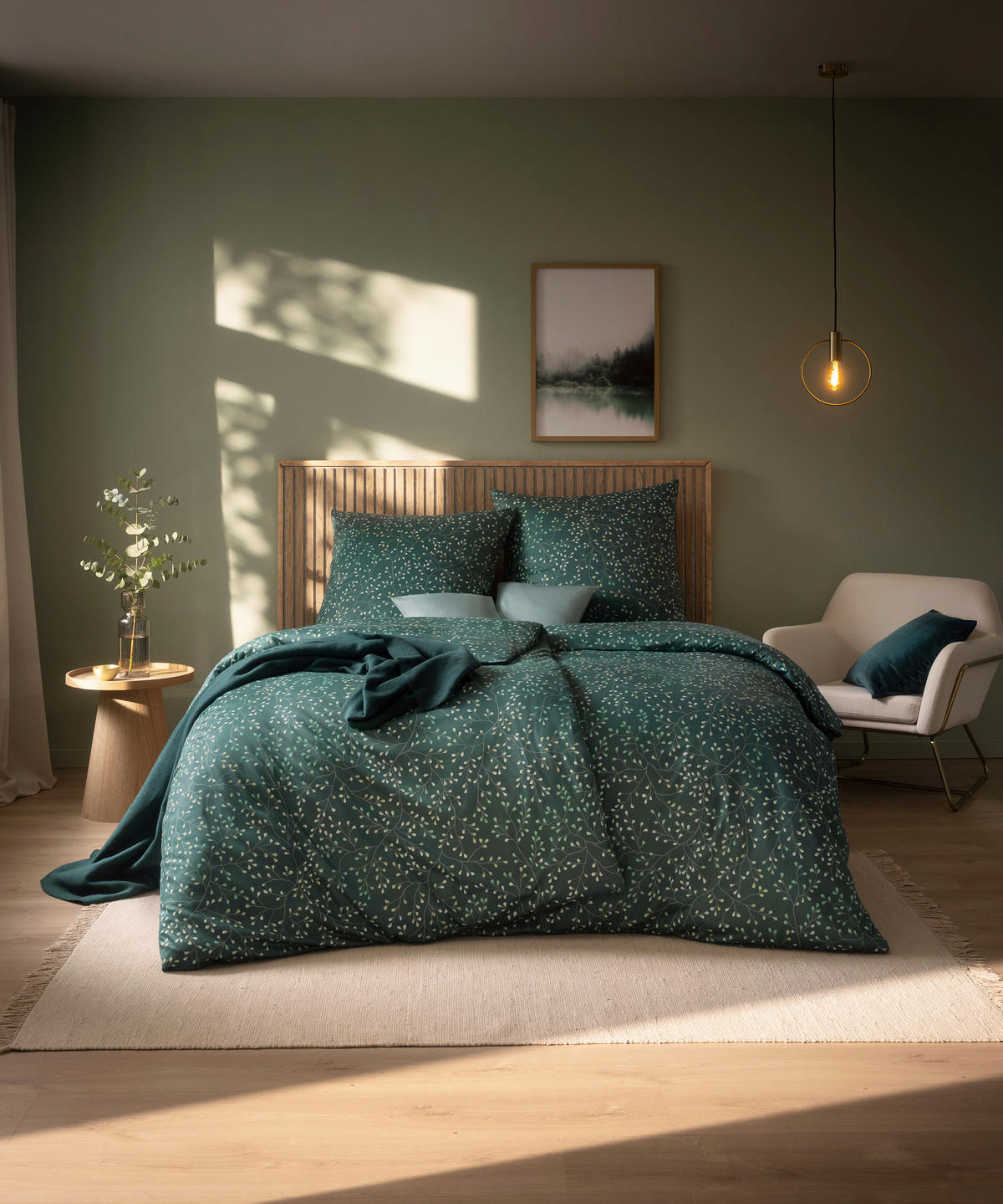 BETTWÄSCHE Atelier Interlock-Jersey 155/220 cm  - Dunkelgrün, Design, Textil (155/220cm) - Estella