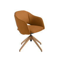 ARMLEHNSTUHL  in Echtleder naturbelassen  - Wildeiche/Orange, Design, Leder/Holz (63/74-90/57-73cm) - Koinor