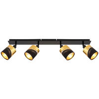 STRAHLER - Goldfarben/Schwarz, Design, Kunststoff/Textil (80/9/20,5cm) - Globo