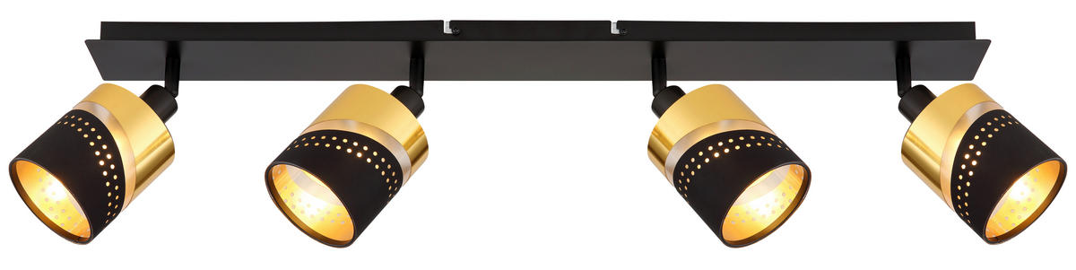 STRAHLER - Goldfarben/Schwarz, Design, Kunststoff/Textil (80/9/20,5cm) - Globo