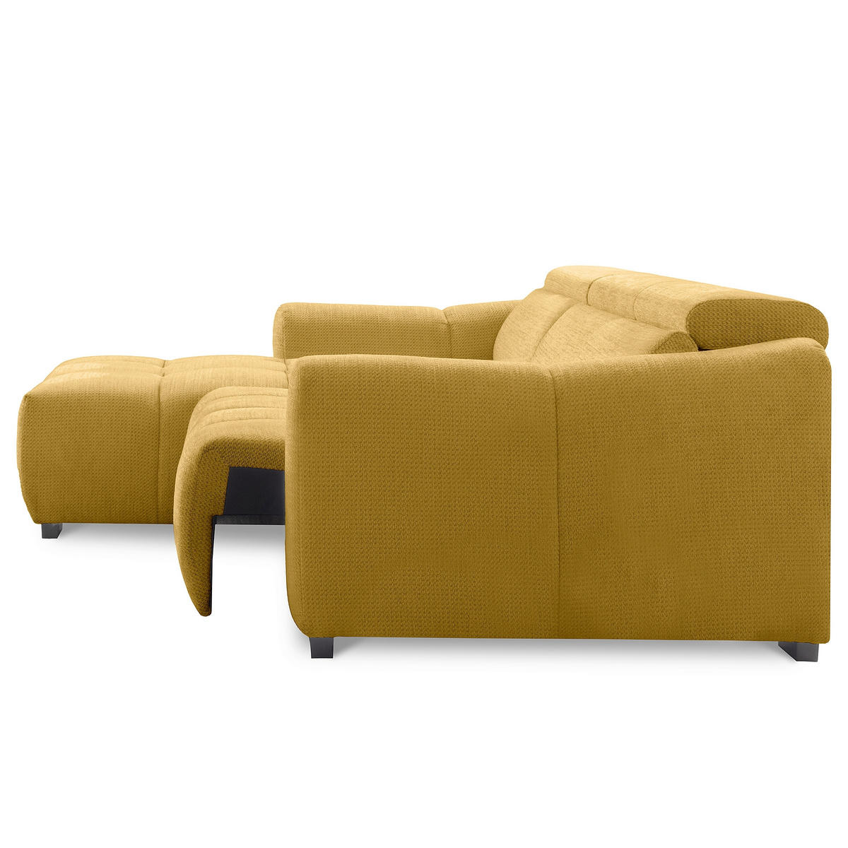 ECKSOFA  Webstoff Senfgelb  - Senfgelb/Schwarz, Design, Kunststoff/Textil (177/274cm) - Livetastic