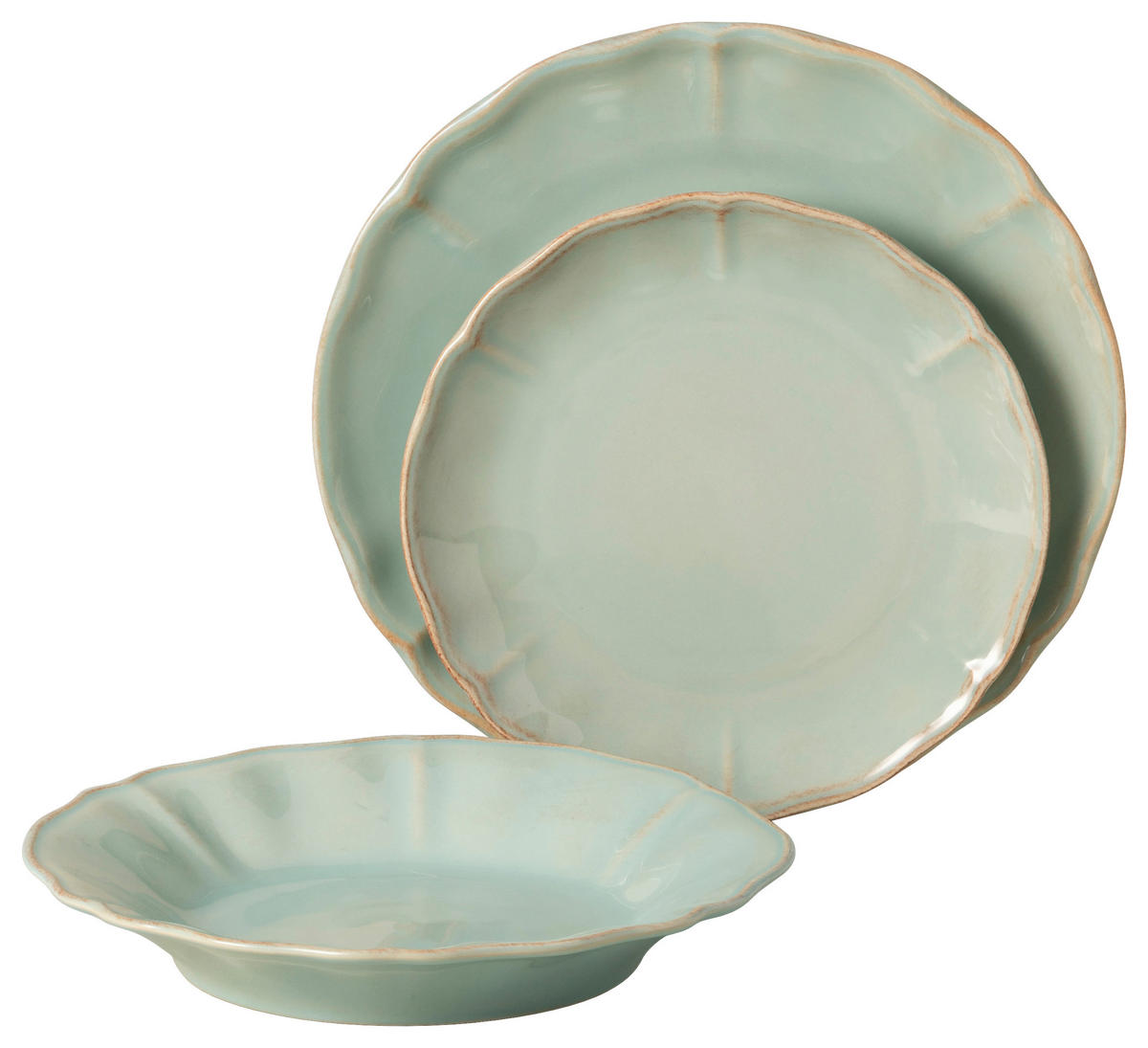 KOMBISERVICE Türkis ALENTEJO 12-teilig 4 Personen  - Türkis, Basics, Keramik - Costa Nova