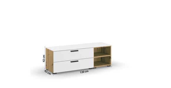 TV-ELEMENT 120/42/42 cm - Graphitfarben/Alufarben, Design, Holzwerkstoff/Kunststoff (120/42/42cm) - Xora