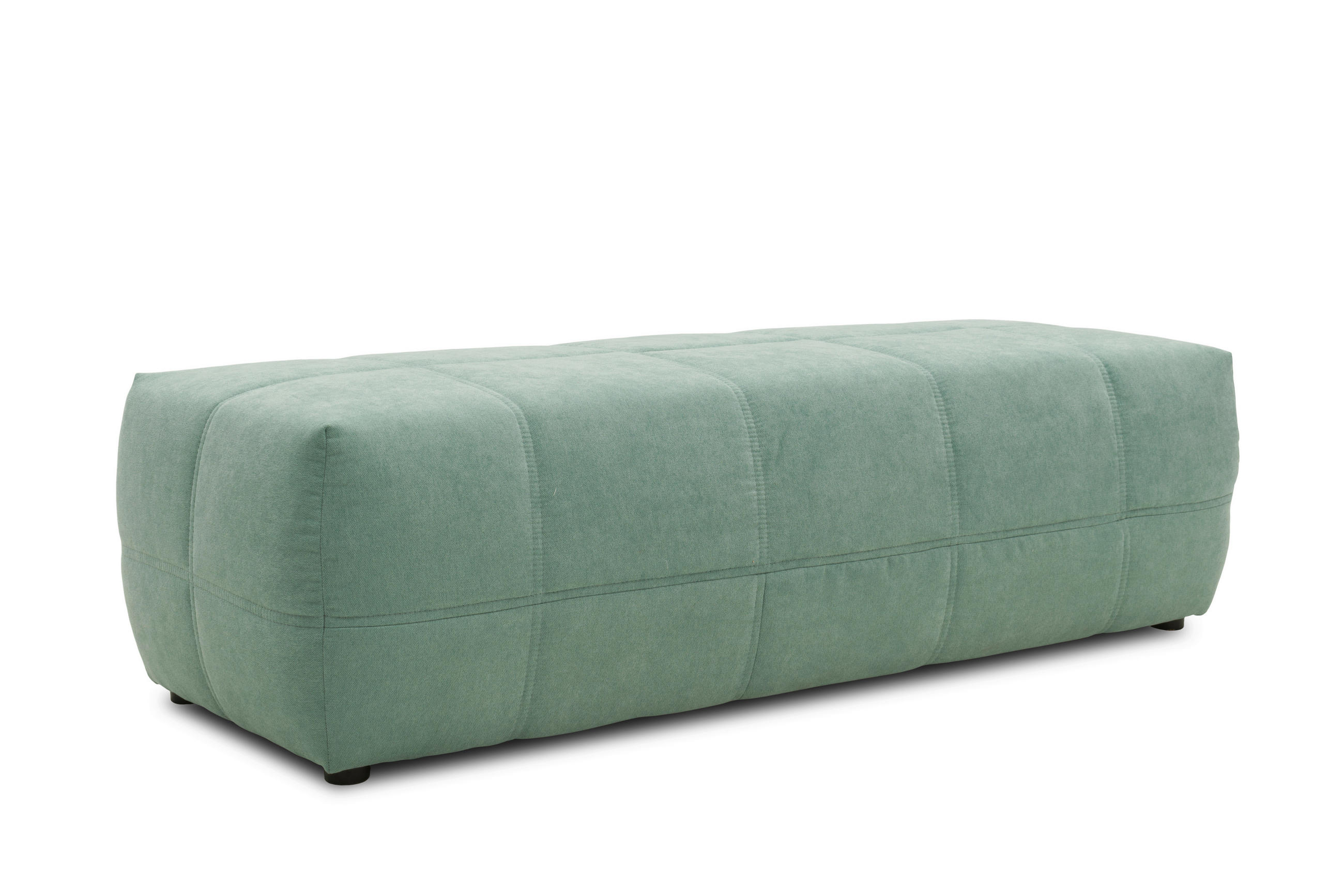 HOCKER Mikrofaser Mintgrün  - Schwarz/Mintgrün, Design, Kunststoff/Textil (150/60/40cm) - MID.YOU