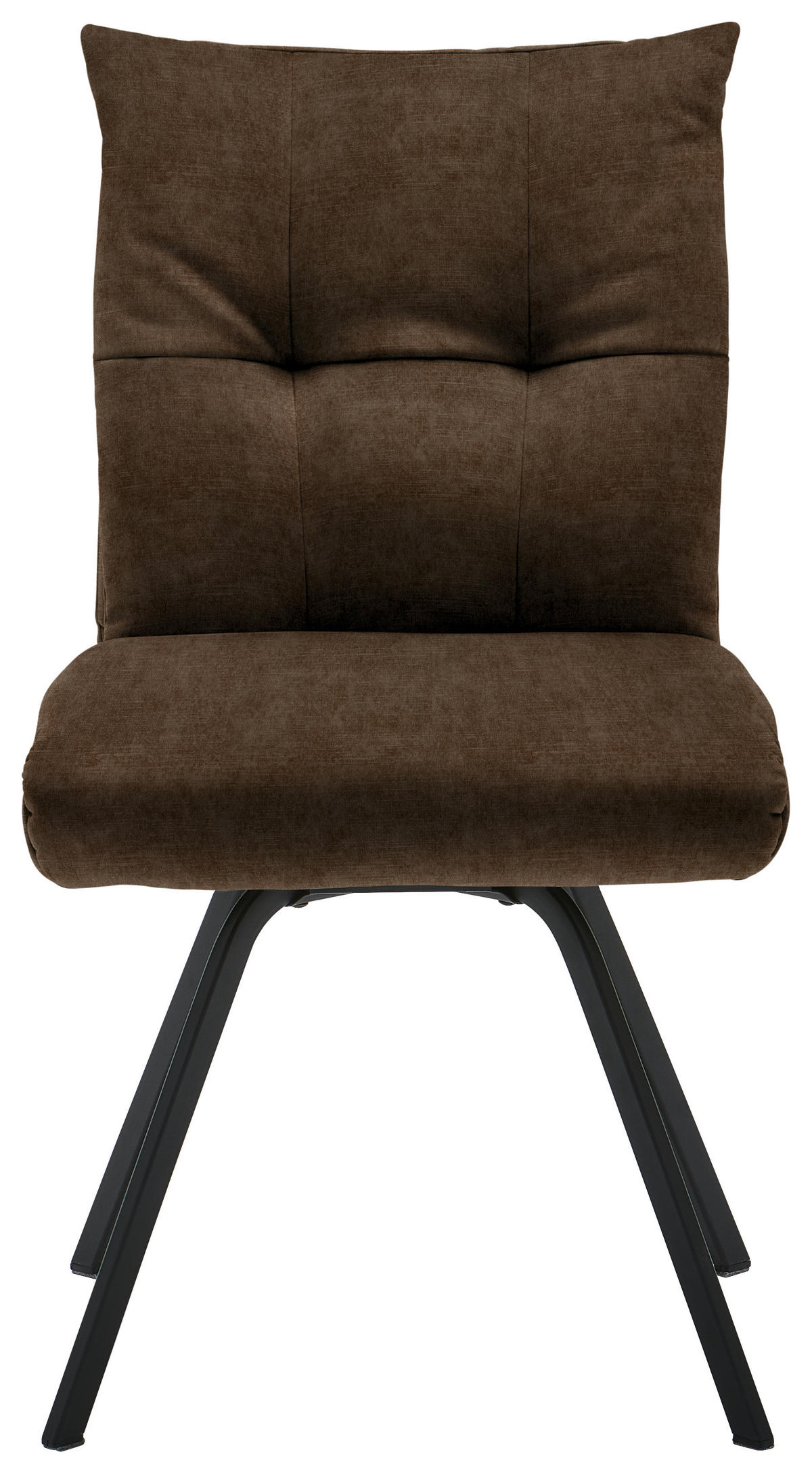 STUHL  in Velours Textil  - Dunkelbraun/Schwarz, Design, Textil/Metall (50/82/68cm) - Welnova