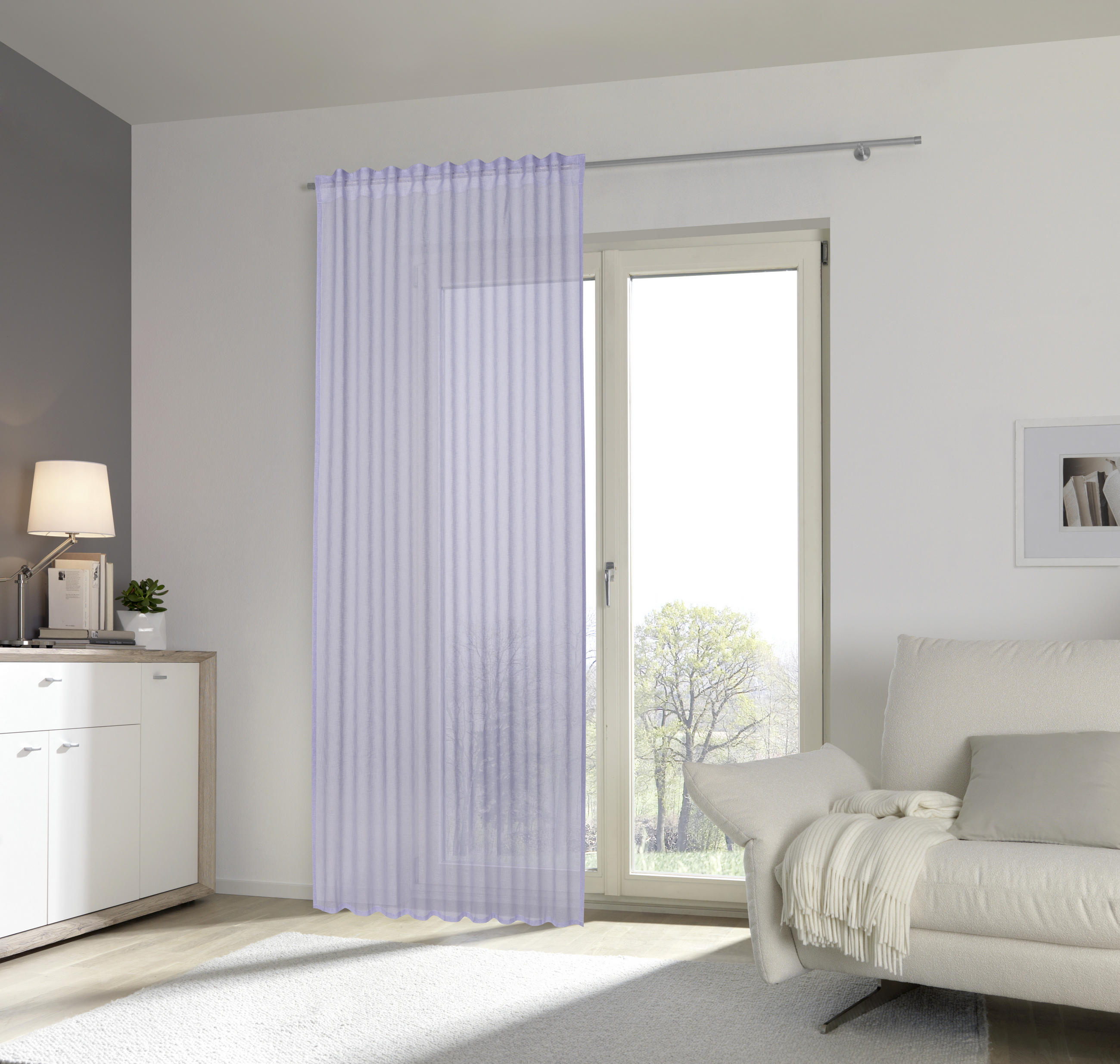 KONČANA ZAVESA  pol prosojno  140/245 cm   - barve bezga, Konvencionalno, tekstil (140/245cm) - Esposa
