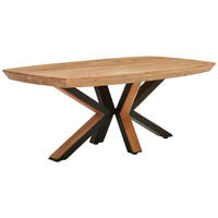COUCHTISCH Akazie vollmassiv 120/70/46 cm rechteckig Schwarz, Akaziefarben  - Schwarz/Akaziefarben, LIFESTYLE, Holz/Metall (120/70/46cm) - Landscape