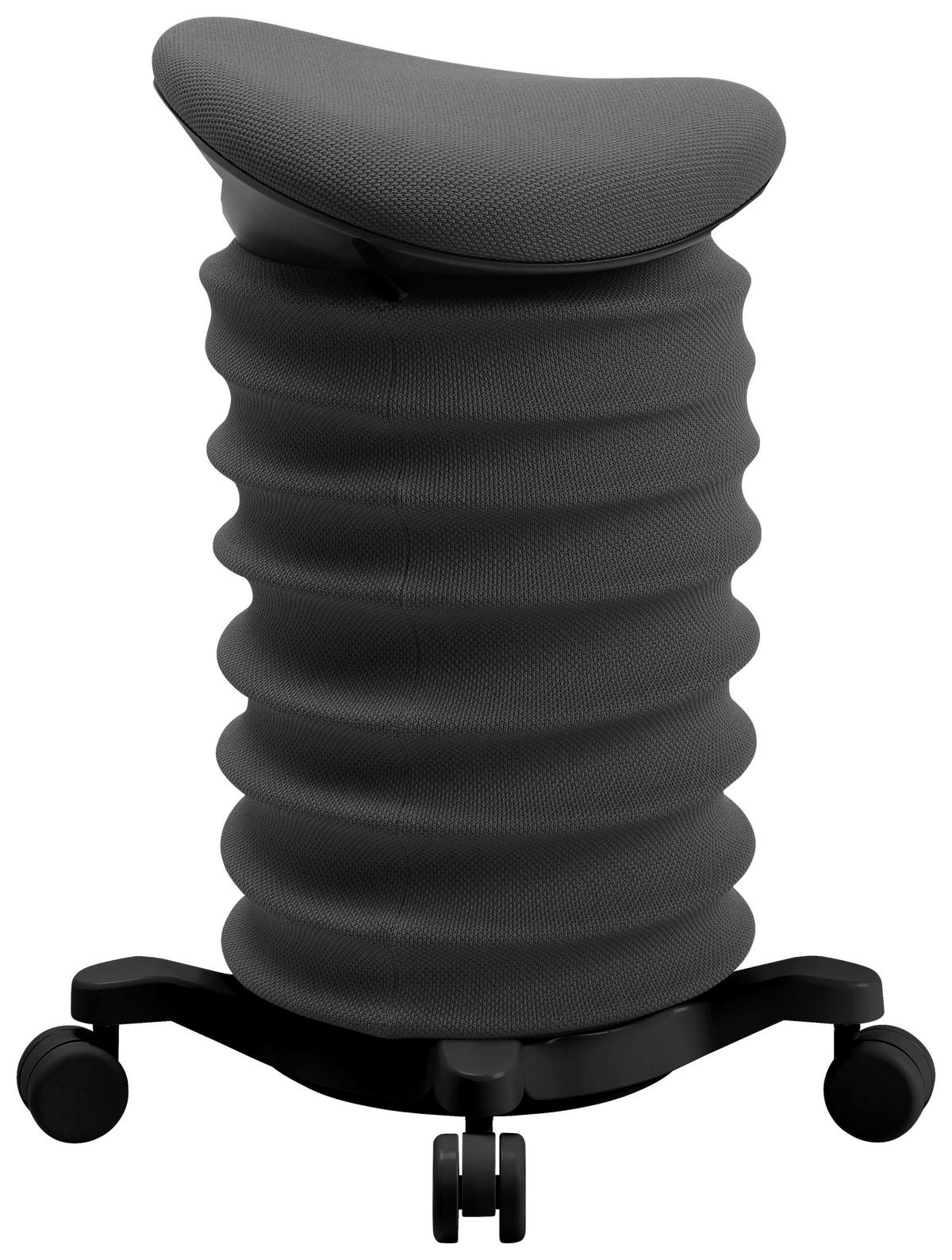 BÜROHOCKER Schwarz, Dunkelgrau  - Dunkelgrau/Schwarz, Design, Kunststoff/Textil (37,5/58-70/36cm) - Topstar