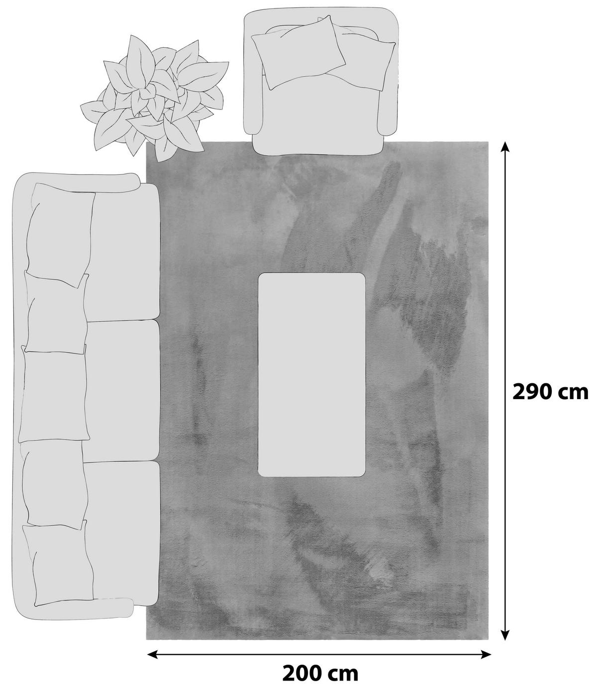 HOCHFLORTEPPICH 200/290 cm Alice Silberfarben  - Silberfarben, KONVENTIONELL, Textil (200/290cm) - Esprit