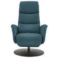 RELAXSESSEL in Leder Blau  - Blau/Schwarz, Design, Leder/Metall (76/108/86cm) - Dieter Knoll