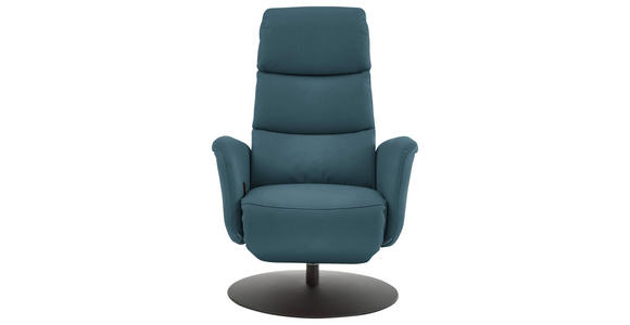 RELAXSESSEL in Leder Blau  - Blau/Schwarz, Design, Leder/Metall (76/108/86cm) - Dieter Knoll