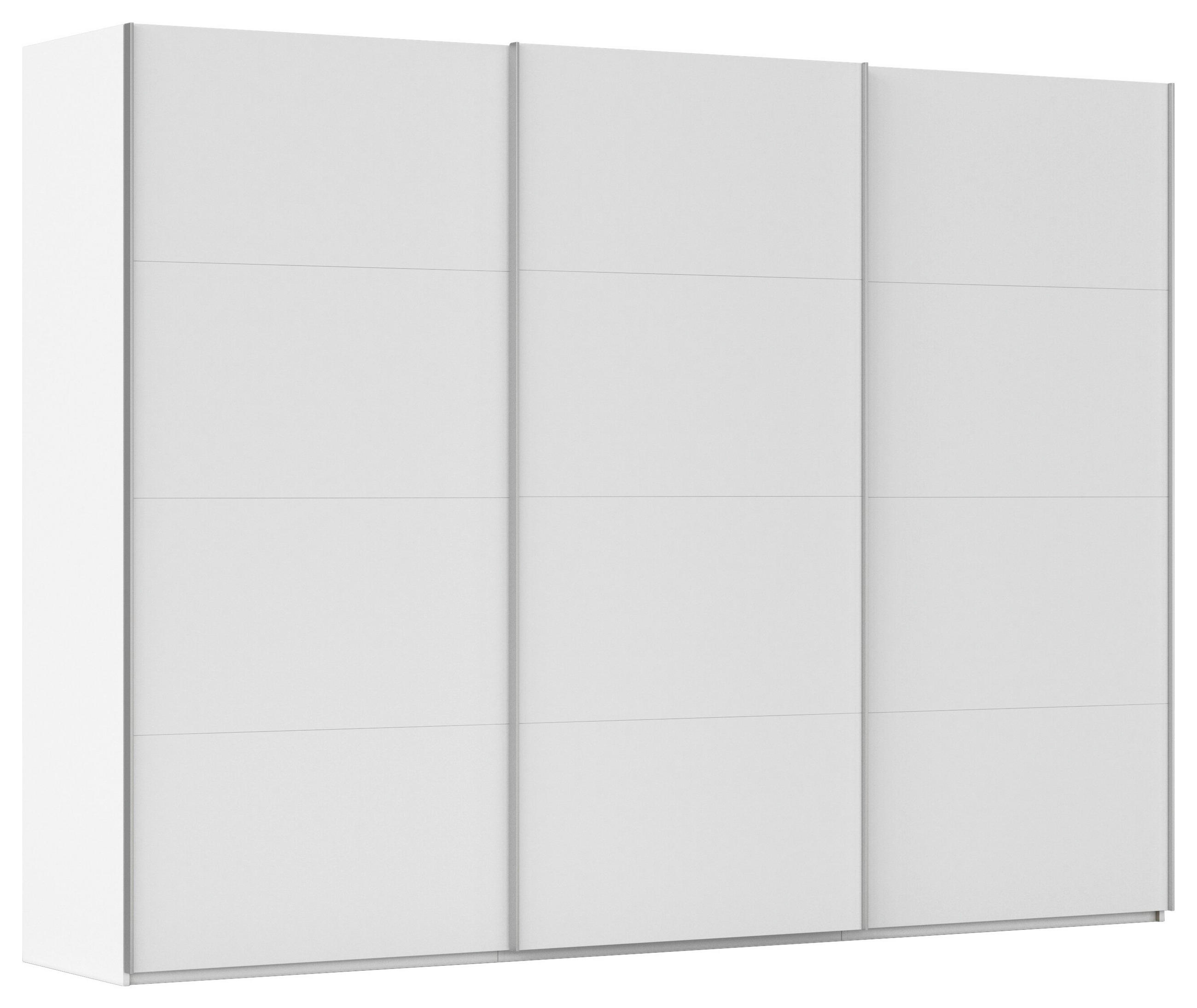 SCHWEBETÜRENSCHRANK 301/223/68 cm 3-türig Weiß  - Alufarben/Weiß, Basics, Holzwerkstoff/Metall (301/223/68cm) - Novel
