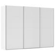 SCHWEBETÜRENSCHRANK  in Weiß  - Alufarben/Weiß, Basics, Holzwerkstoff/Metall (301/223/68cm) - Novel