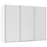 SCHWEBETÜRENSCHRANK 301/223/68 cm 3-türig Weiß  - Alufarben/Weiß, Basics, Holzwerkstoff/Metall (301/223/68cm) - Novel