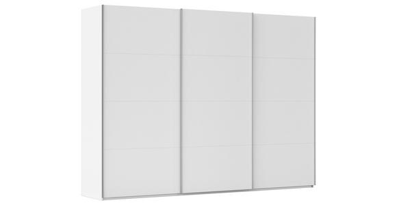 SCHWEBETÜRENSCHRANK  in Weiß  - Alufarben/Weiß, Basics, Holzwerkstoff/Metall (301/223/68cm) - Novel