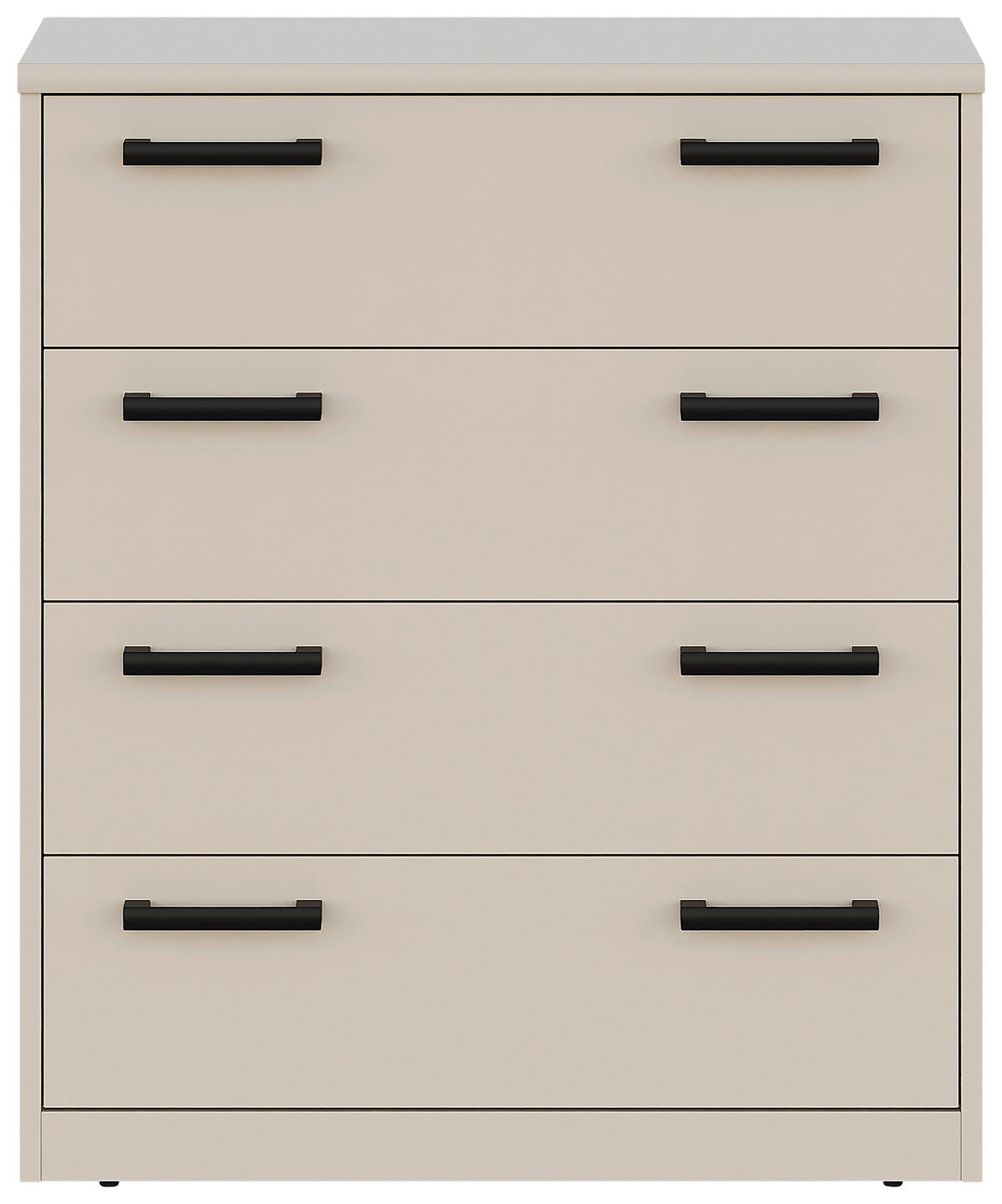KOMMODE  in 72/84/36 cm  - Kaschmir/Schwarz, Basics, Holzwerkstoff/Kunststoff (72/84/36cm) - Xora