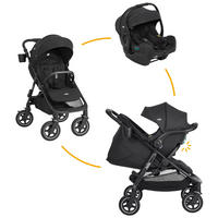 KINDERWAGENSET Joie Mydrift Bundle  - Schwarz, Basics, Textil/Metall (58,5/108/97cm) - Joie