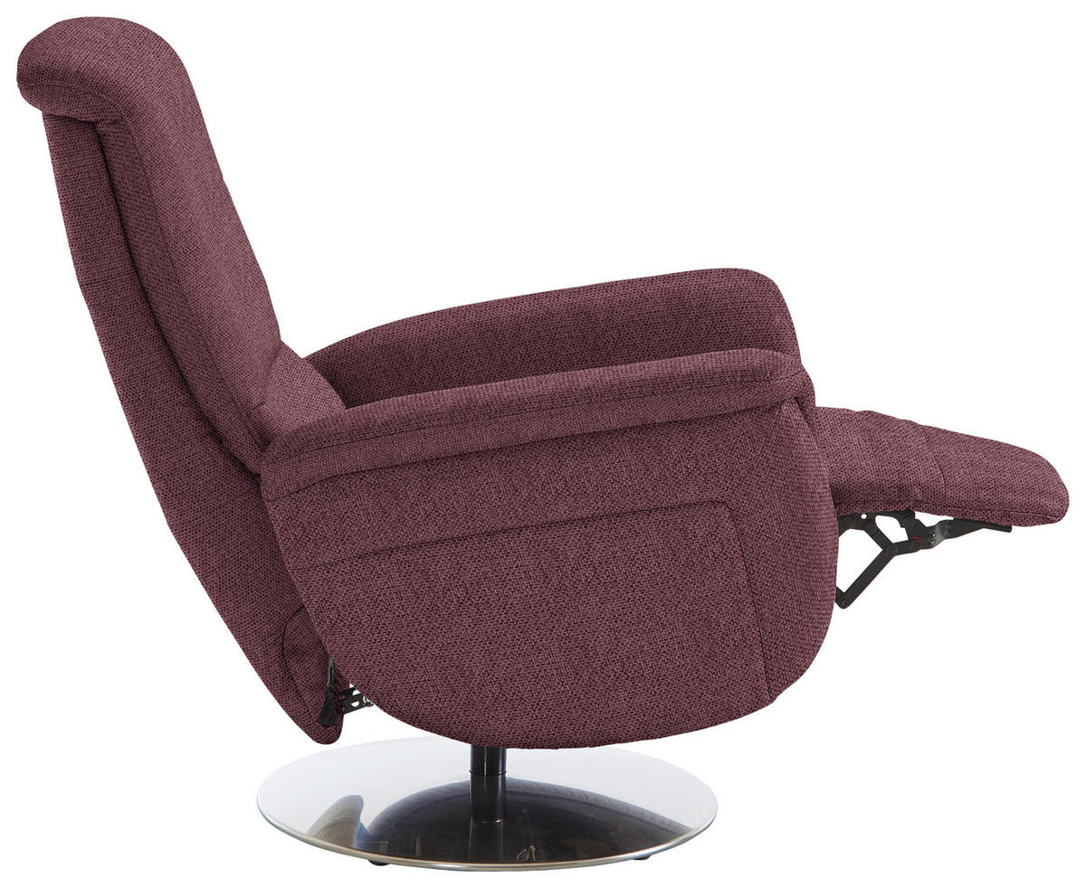 RELAXSESSEL in Textil Weinrot  - Edelstahlfarben/Weinrot, KONVENTIONELL, Textil/Metall (79/112/94cm) - Beldomo Premium