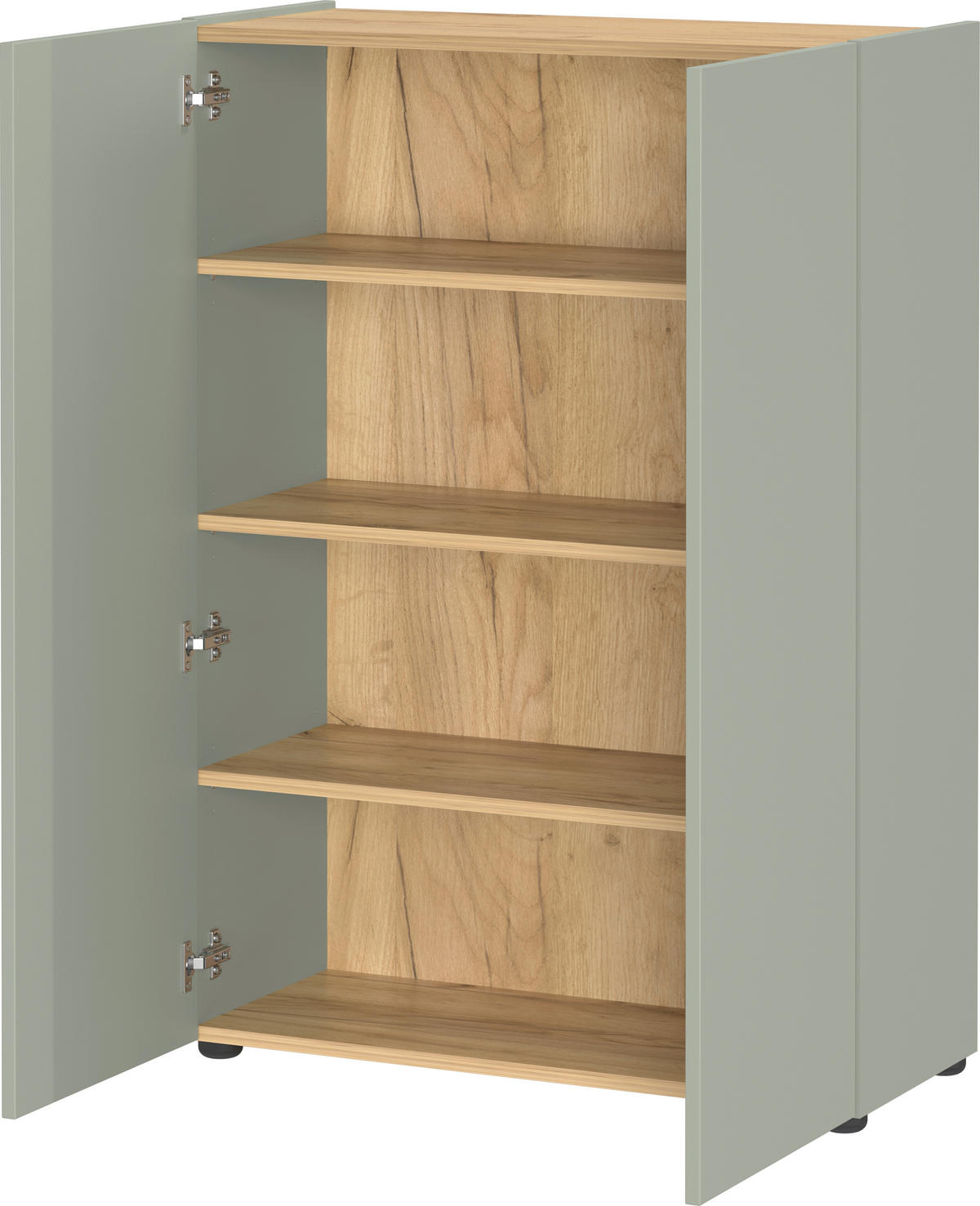 GARDEROBE 3-teilig  in 104/200/33 cm  - Eichefarben/Grün, Design, Glas/Holzwerkstoff (104/200/33cm) - Germania