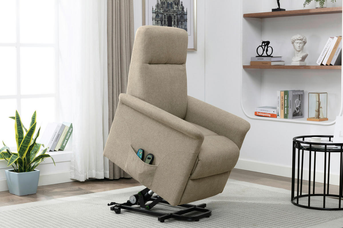 MASSAGESESSEL Mikrofaser Naturfarben    - Schwarz/Naturfarben, KONVENTIONELL, Kunststoff/Textil (72/102/86cm) - MID.YOU