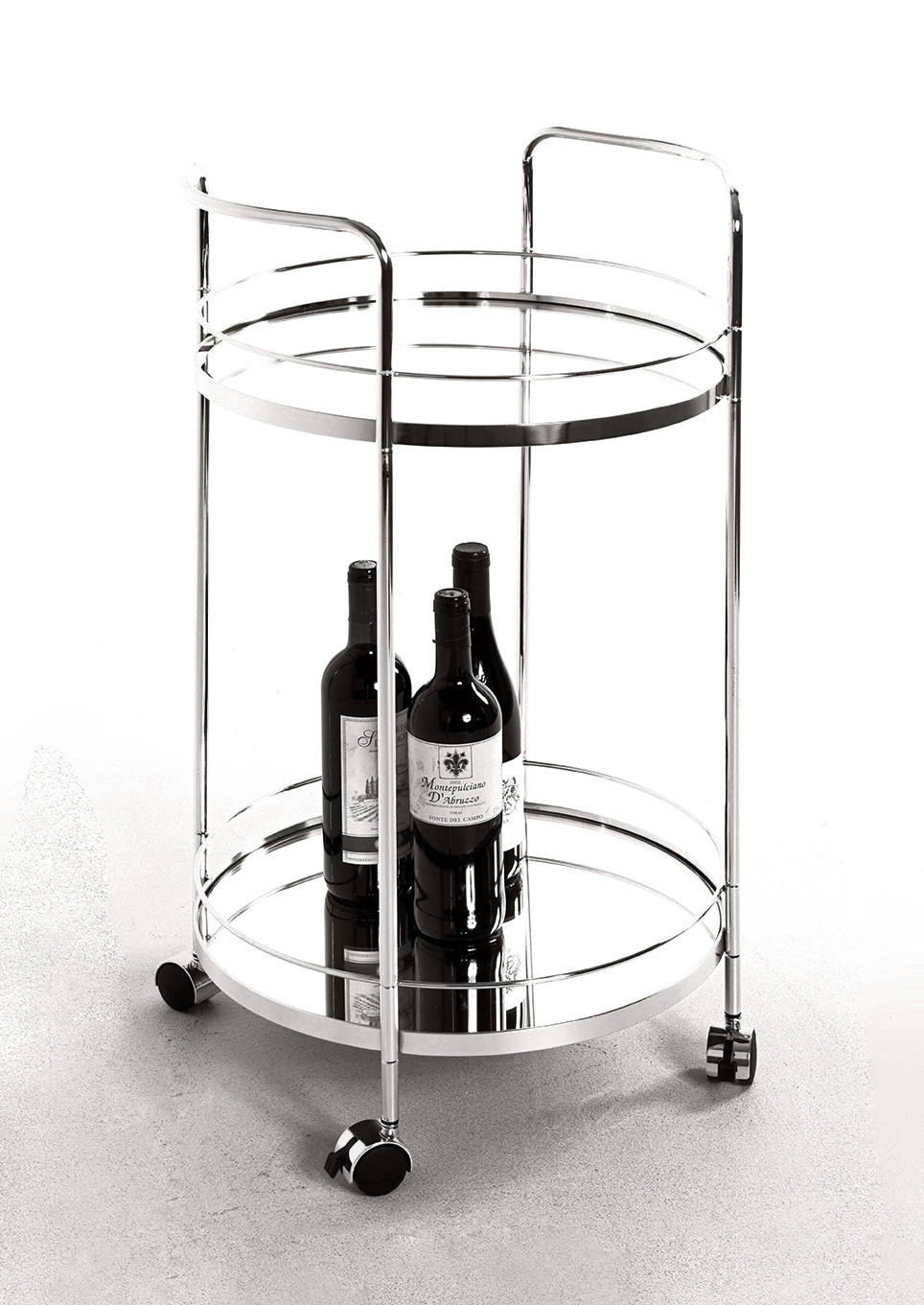 SERVIERWAGEN in Chromfarben  - Chromfarben/Messingfarben, Trend, Glas/Kunststoff (48/48/80cm)