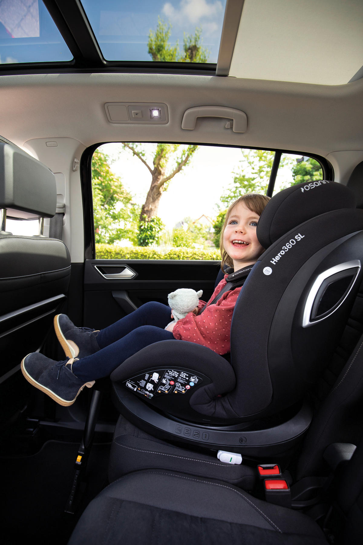 REBOARDER-KINDERSITZ HERO360 SL Twill Black  - Schwarz, Basics, Kunststoff/Textil (44/65/55cm) - Osann
