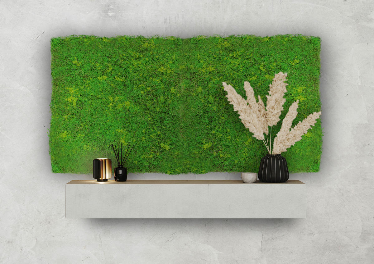 AKUSTIKPANEEL Modular Wall System Design Moos 52/52/3,2 cm  - Hellgrün, KONVENTIONELL, Kunststoff (52/52/3,2cm) - Jangal