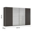SCHWEBETÜRENSCHRANK 361/235/68 cm 4-türig  - Chromfarben, KONVENTIONELL, Glas/Holzwerkstoff (361/235/68cm) - Novel