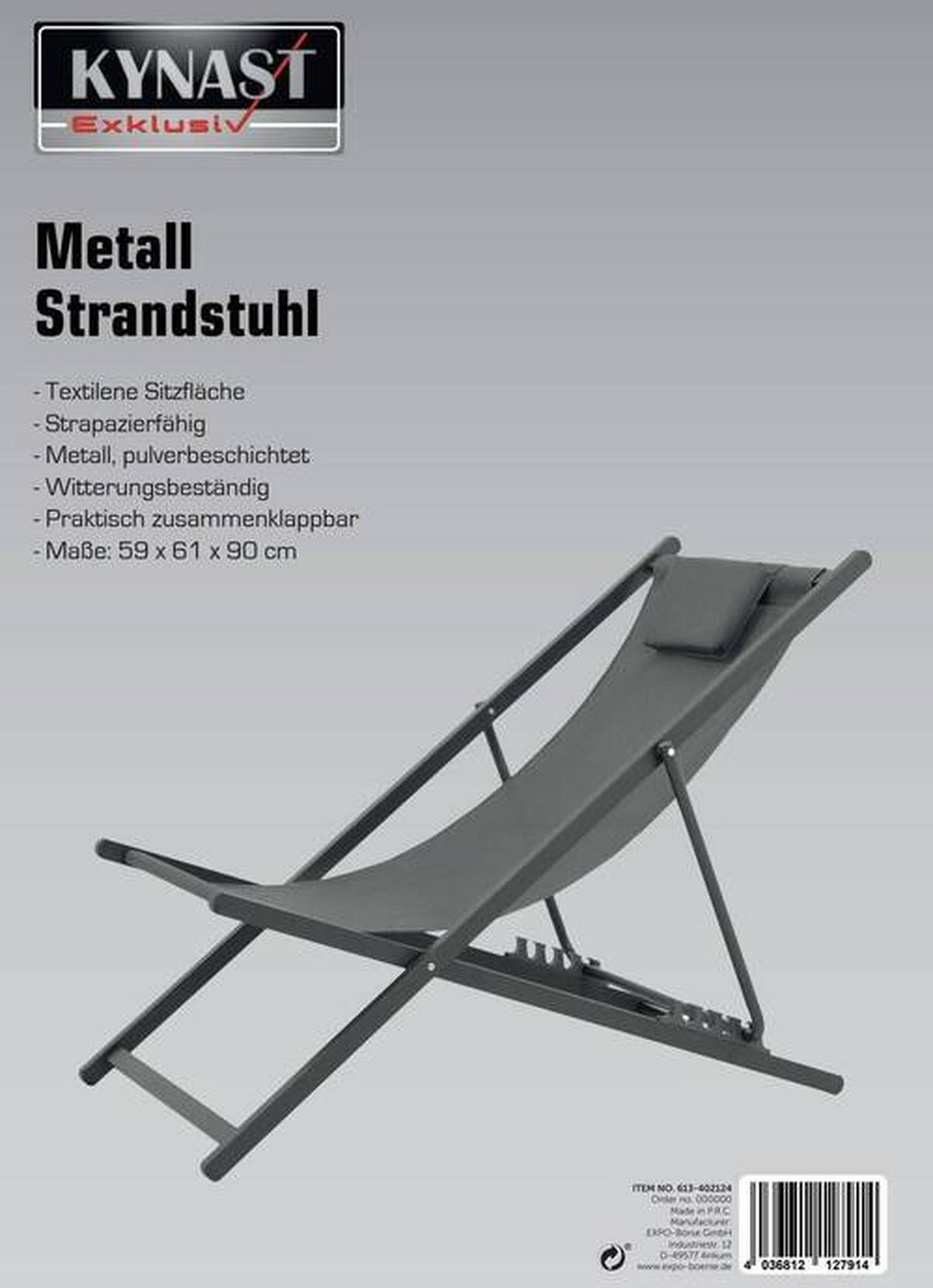 STRANDSTUHL Anthrazit  - Anthrazit, Basics (59/61/90cm)